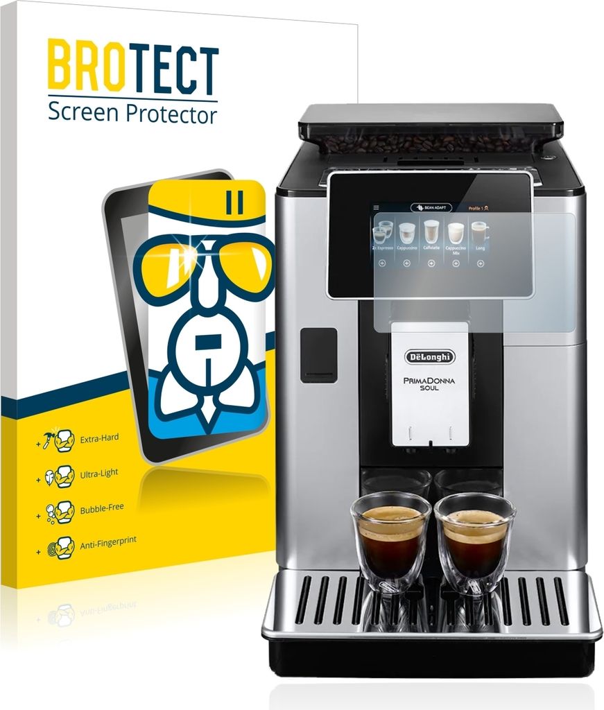 BROTECT Schutzglas für DeLonghi PrimaDonna Soul ECAM610.55.SB Schutzfolie Panzer Folie Glas Display Schutz klar