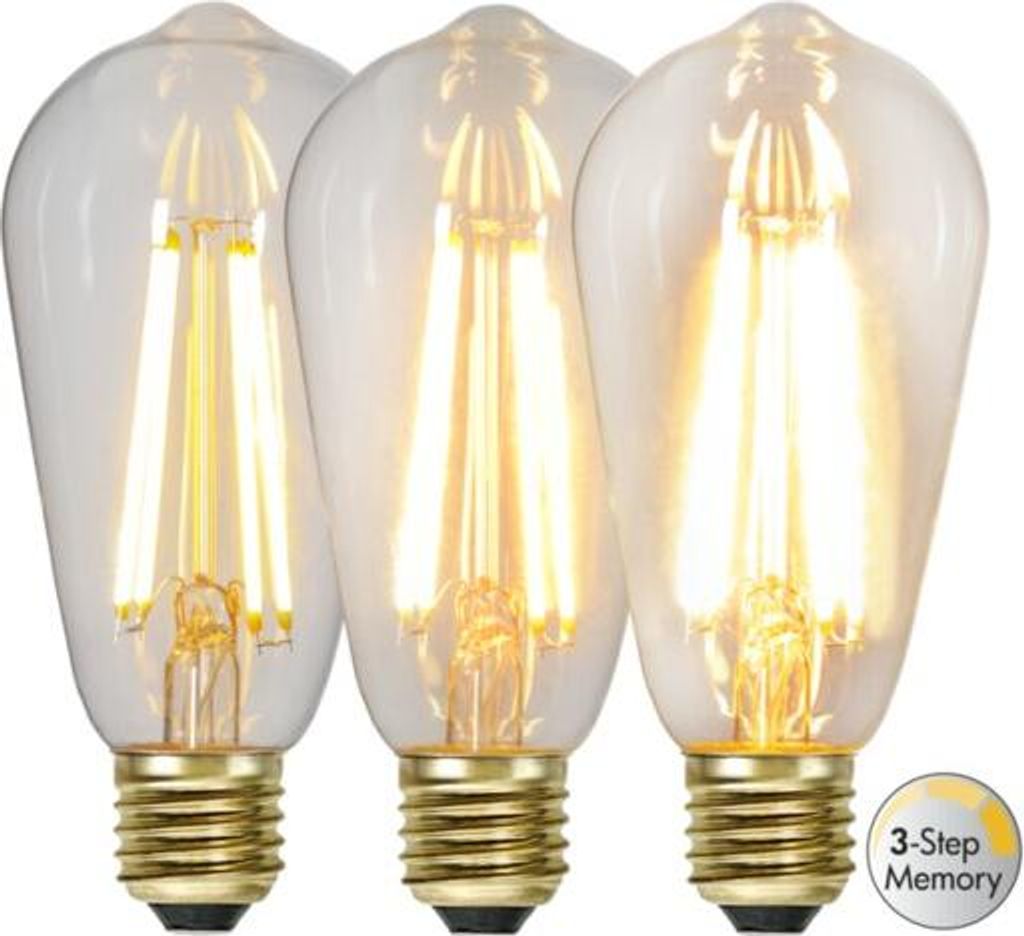 Star Trading 354-85-1 Filament LED "3-Step Click", E27, 2100K, F
