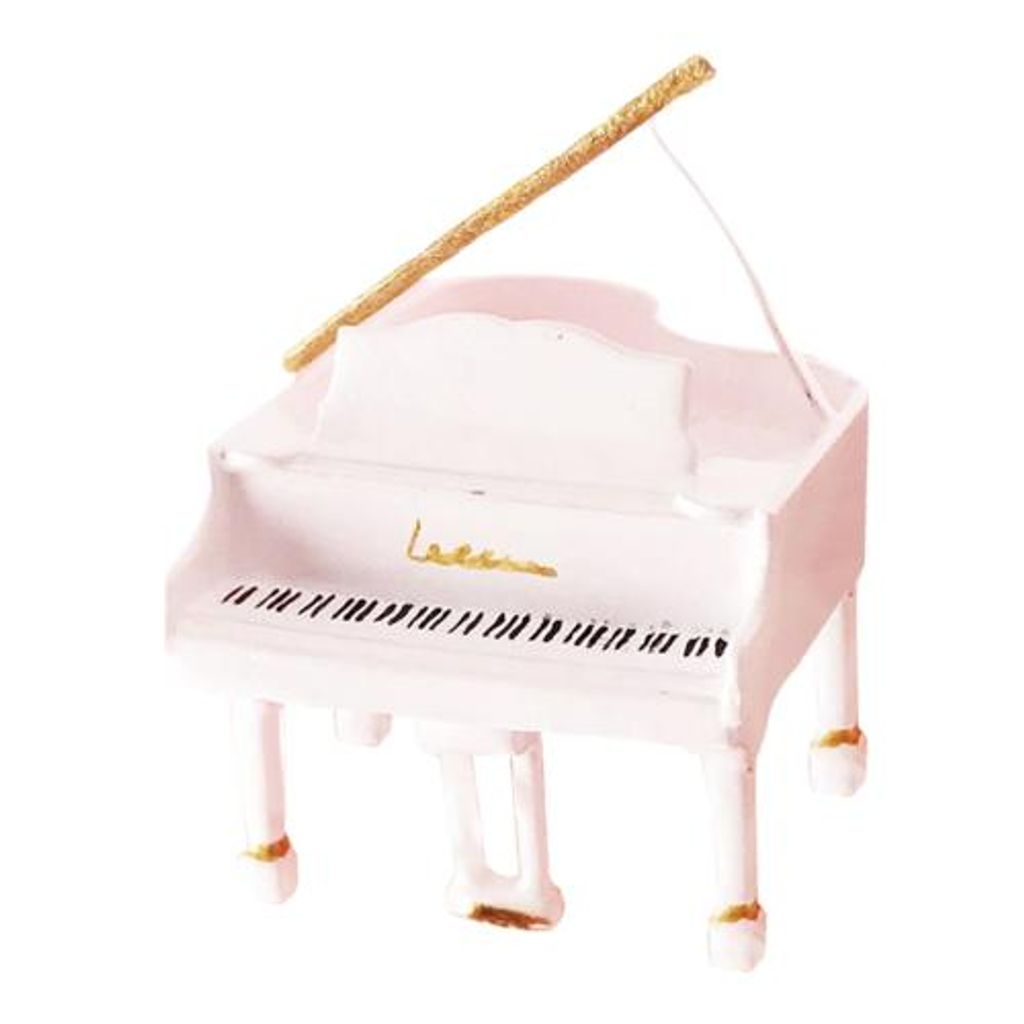 1/12 Puppenhaus Möbel Miniatur Weiße Klavier Stuhl Musikinstrument 