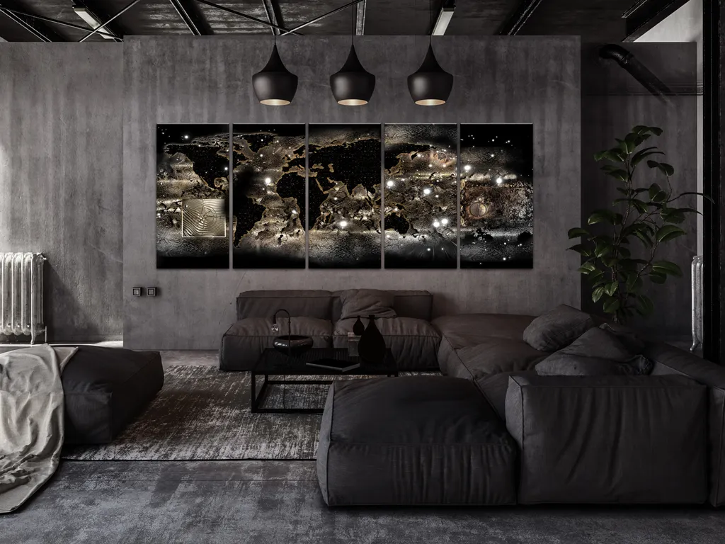 Quadro Moderno Earth Glow 225x90 cm - Stampa TNT Alta Qualità - 2