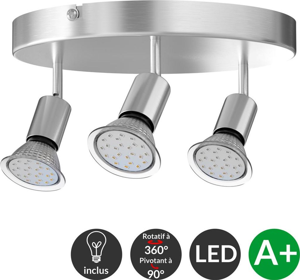 Monzana Plafonnier LED 1 à 4 Ampoules 3 W 300 LM 360° et Image du produit 