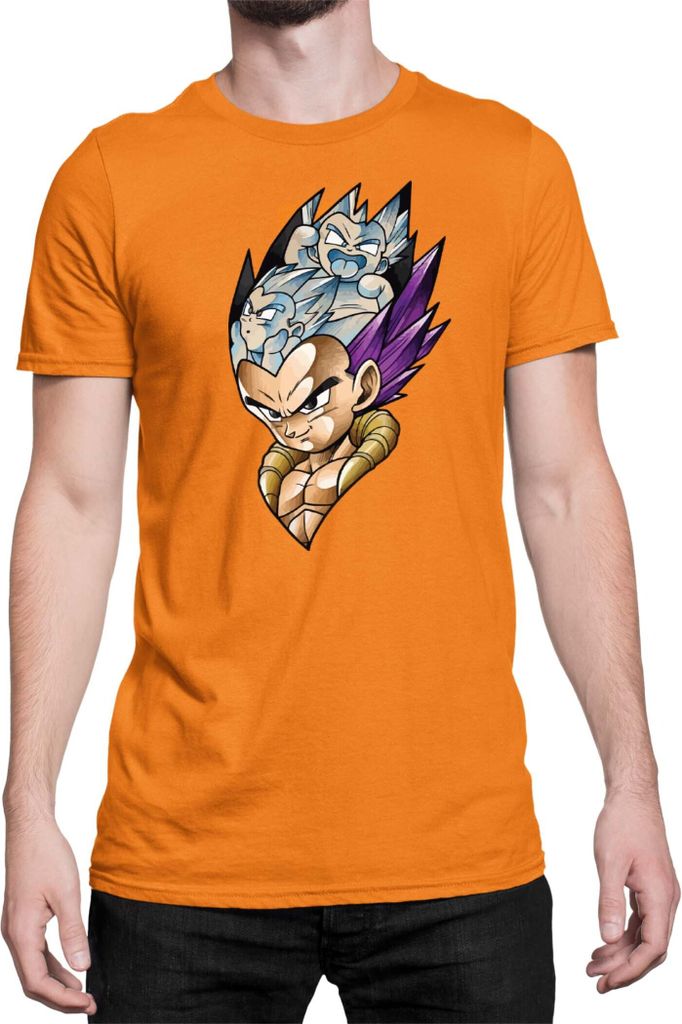 Herren T-Shirt Dragon Anime Manga Ball Z Vegeta 01, Man 2XL / Orange
