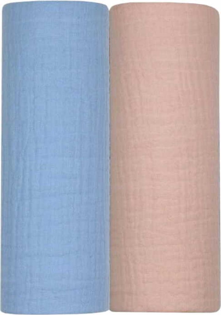 Ega KIDS | Mußlinwindeln Set - 2 Stück - Blau und Rosa - Weich und saugfähig - Ideal für Babys