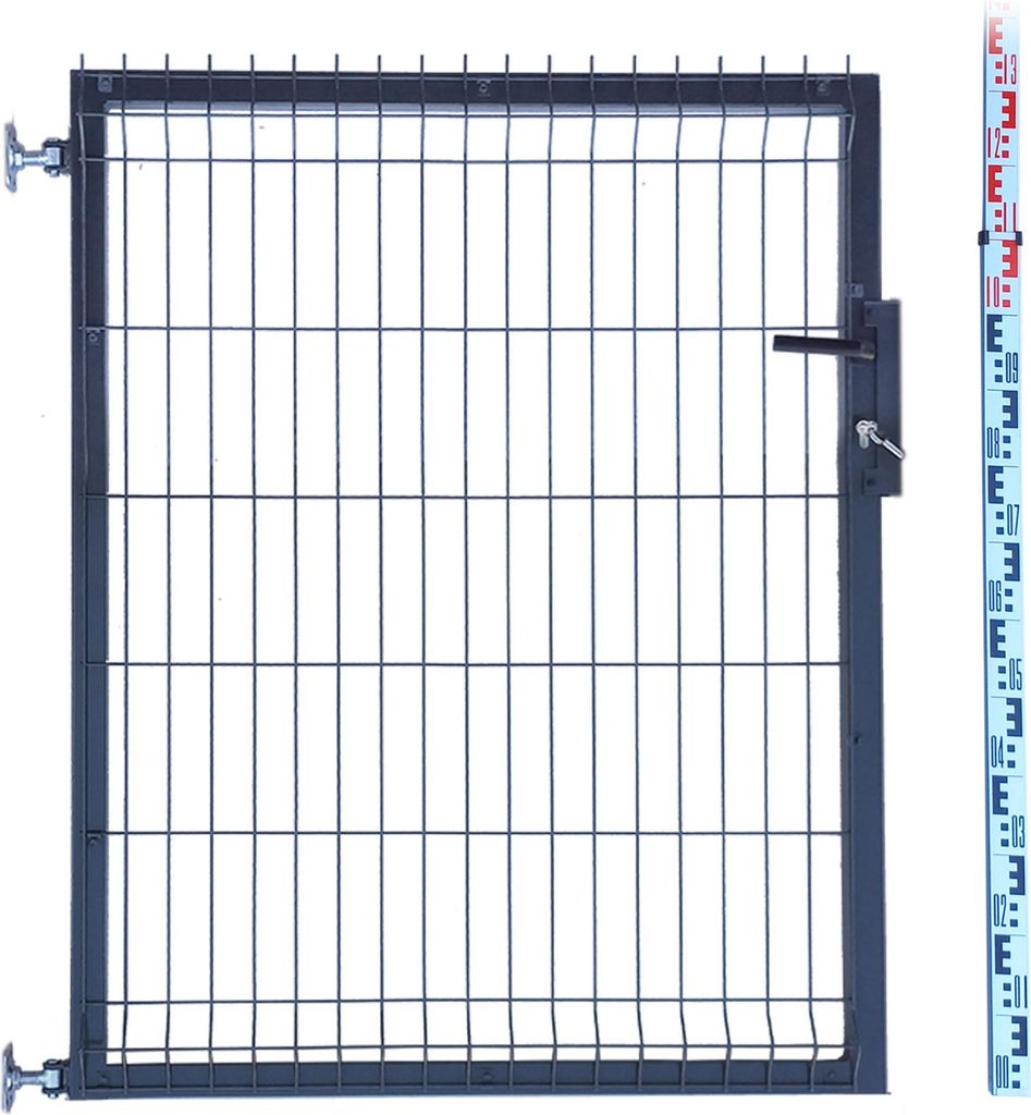 GARTENTOR 120 cm anthrazit graphit Einstabmatten 3D RAL7016 Zaun 123 cm Gartentür Zauntor Einzeltor Tür Doppelstabmatten