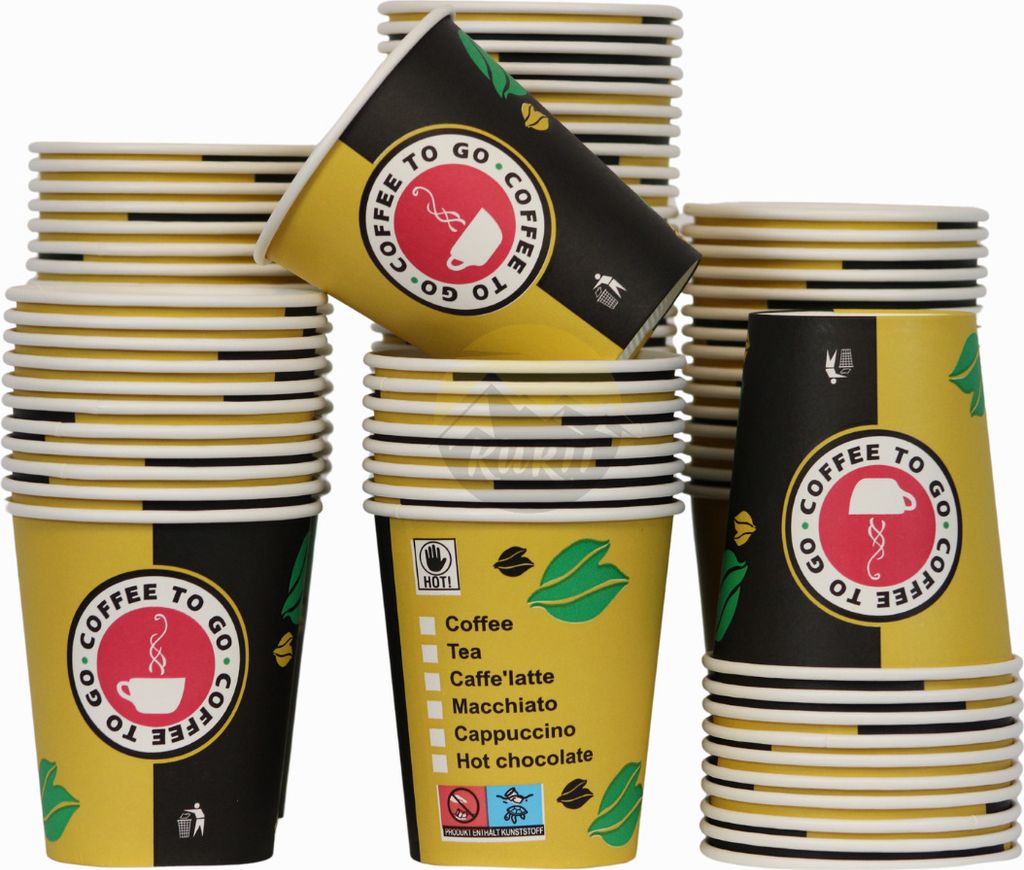 KURTT - Kaffeetassen to go - 7oz/180ml - 1000 Stück - Kaffeebecher Pappe - Trinkbecher - Kaffeebecher - Pappbecher - Einwegbecher - Pappbecher