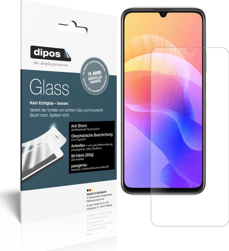 2x Schutzfolie für Huawei Enjoy 20 5G matt - Anti-Shock 9H Folie dipos Glass Kunststoffglas