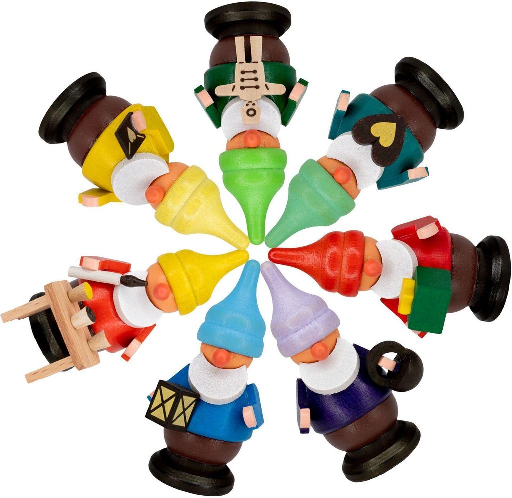 Miniaturfigur Komplettsatz 7 Zwerge farbig sortiert BxHxT 3x6x3cm NEU