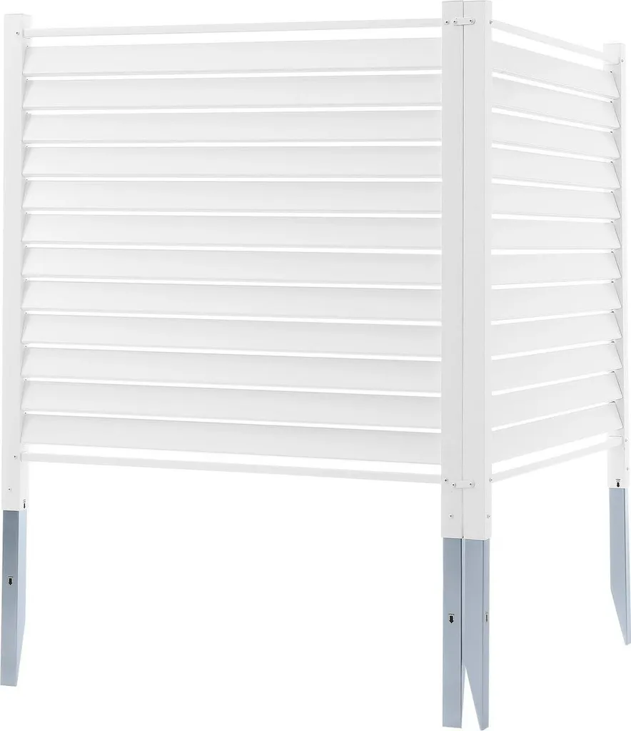 Panneaux de clôture en vinyle blanc 121x121 cm pour jardin - Lot de 2