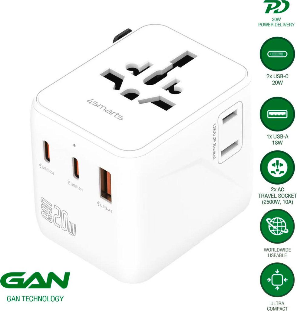 4Smarts Weltreiseadapter Nomad