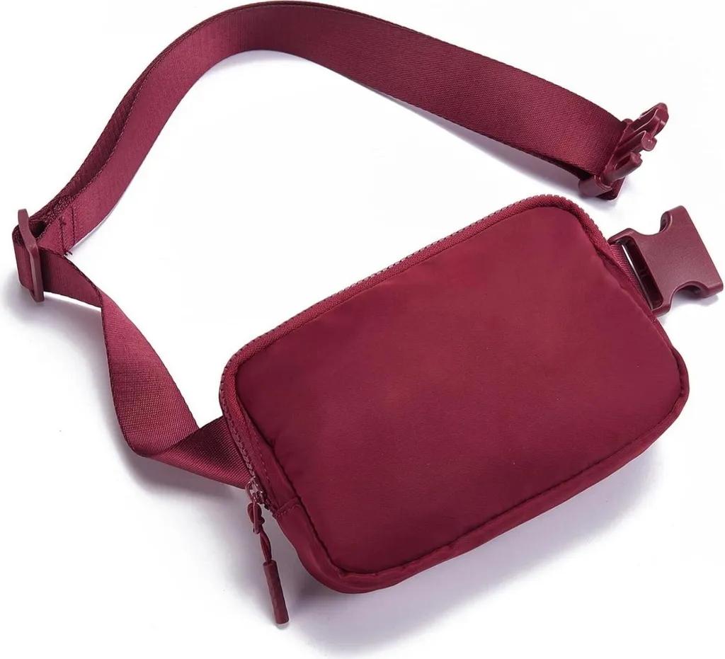 Sac Banane Anti-Encombrement Vin Rouge - Sacoche Ventrale Sport Telena