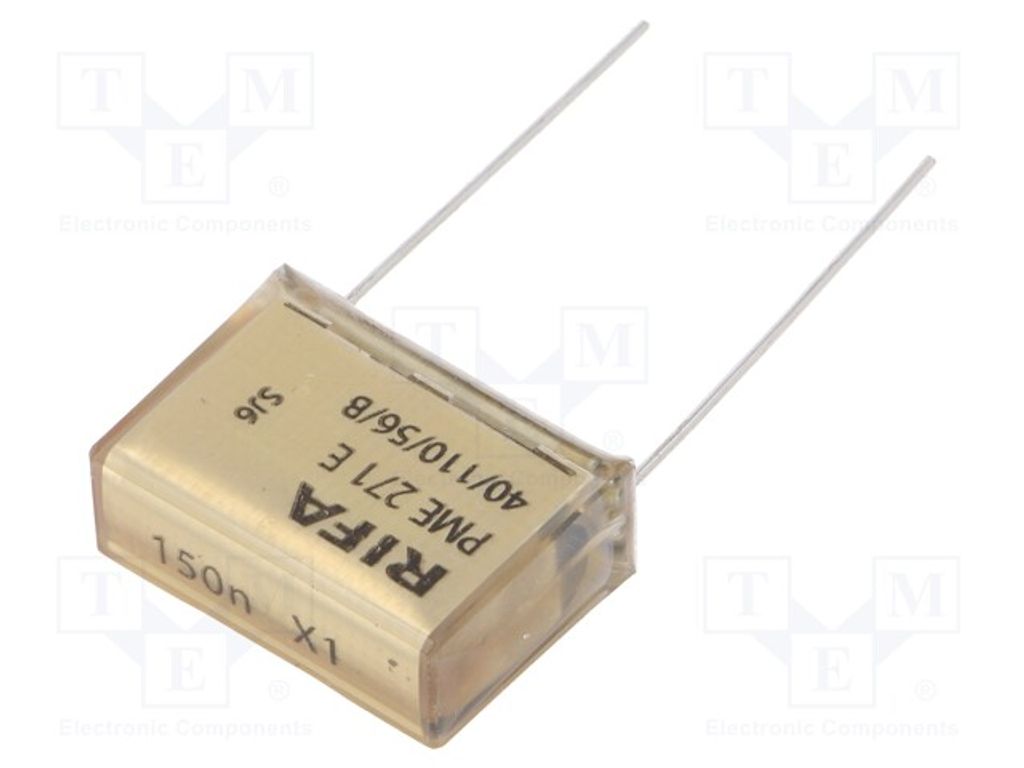 1x Kondensator: Papier 300VAC 150nF X1 10% 22,5mm THT 630VDC P71ED6150KR30 Papie