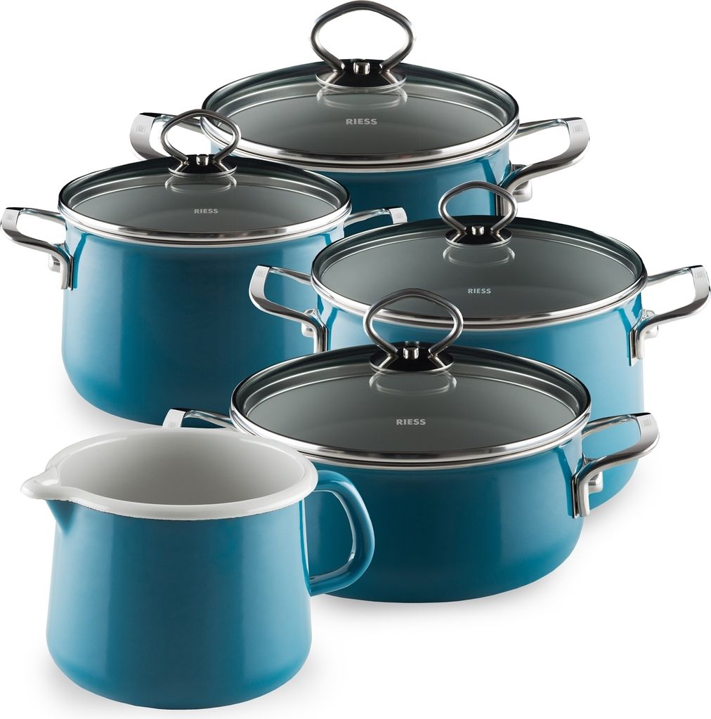 Riess Topfset Nouvelle Aquamarin 5tlg. mit Schnabeltopf 0546-10