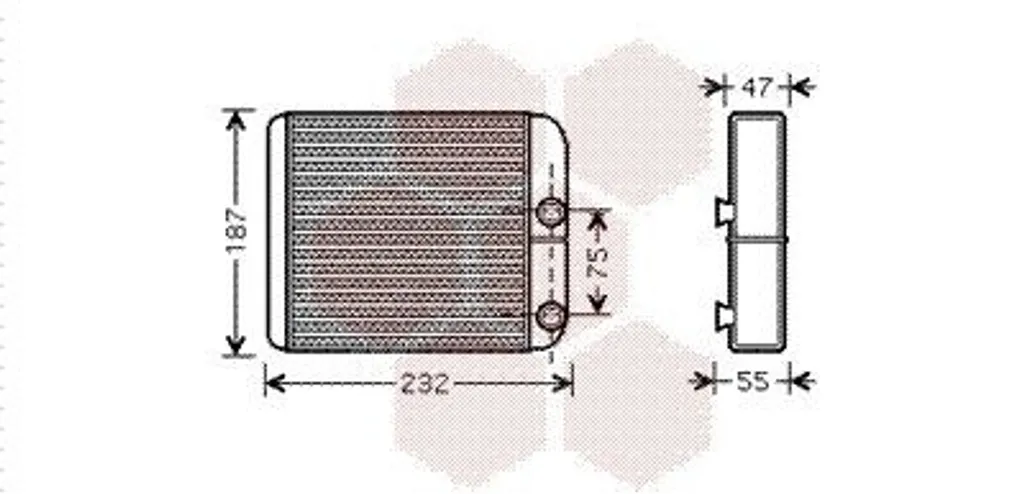 Radiateur de Chauffage VAN WEZEL 32006186 pour Mitsubishi L200 et Galant