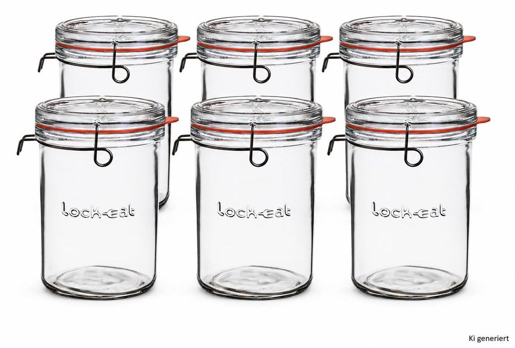 Bormioli 6er Set Lock Eat Einmachglas 1L Bügelverschluss Produktbild 