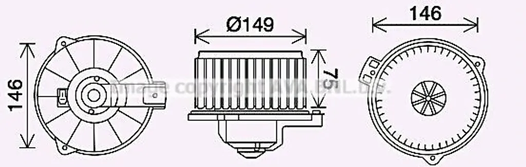 Moteur de ventilateur PRASCO TO8735 habitacle OE 8710312070