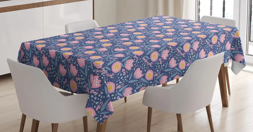 Tovaglia ABAKUHAUS Rosa Lavanda 140x200: Fiori di Primavera in Tavola