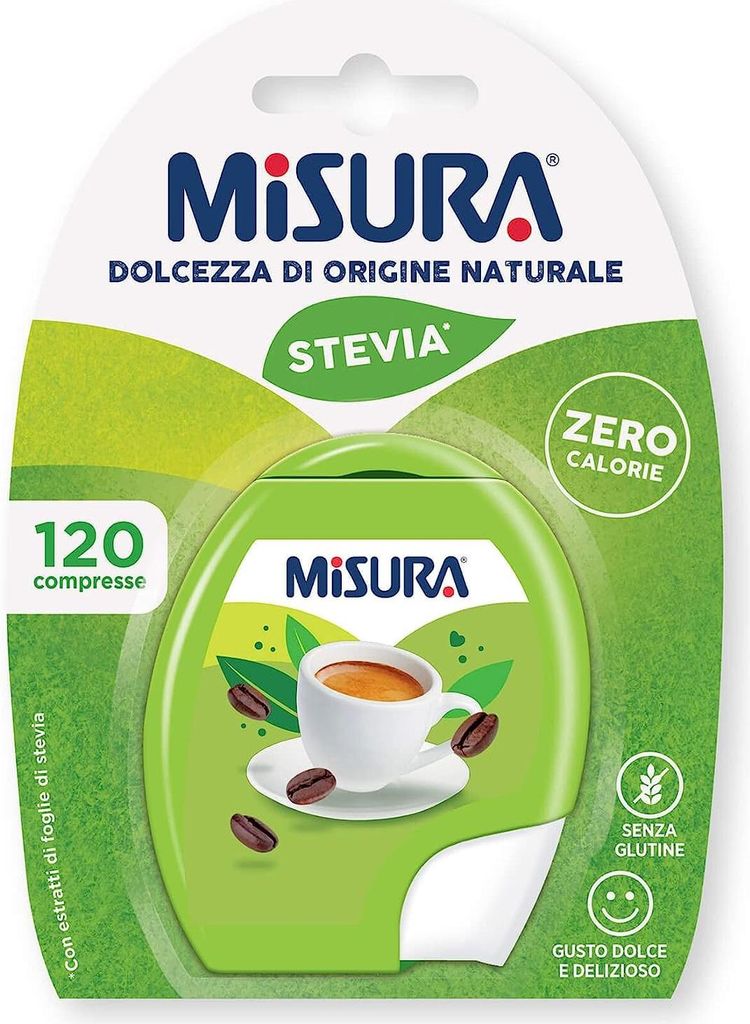3x Misura Stevia Dolcificante in Compresse, Süßstoff in Tabletten, keine Kalorien, Gluten -freie, offene und tragbare Verpackung, 120 Tabletten +...