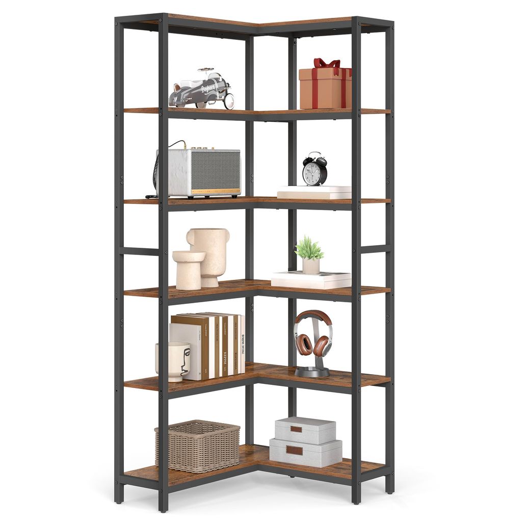 VASAGLE Bücherregal mit 6 Ebenen, Eckregal, Produktbild 
