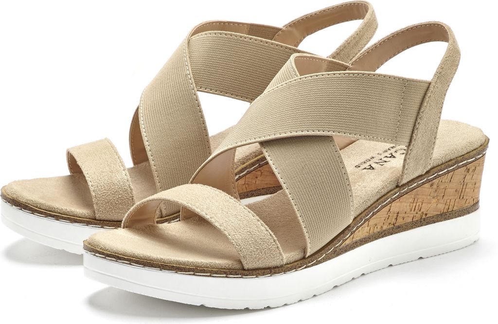 LASCANA Sandalette Sommerschuh, offener Schuh, Sandale, Keilsandalette, beige Größe 39