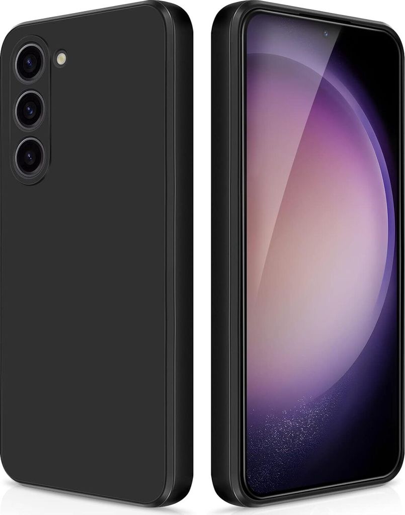 Silikon Hülle für Samsung Galaxy S23+ / S23 Plus Flüssigsilikon Dünn Gel Gummi Matt Kratzfeste Schutzhülle Schwarz