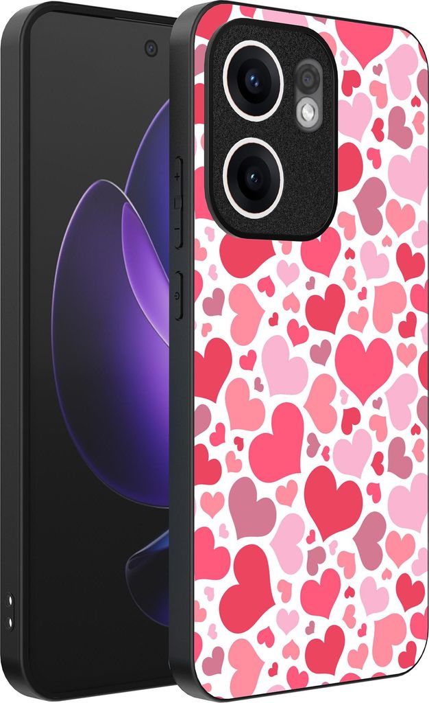 Smartphonica Telefon Fall geeignet für Oppo Reno 13F mit Herzen drucken - Herzen Design TPU Backcover Fall - Kinder Fall mit Herzen Design