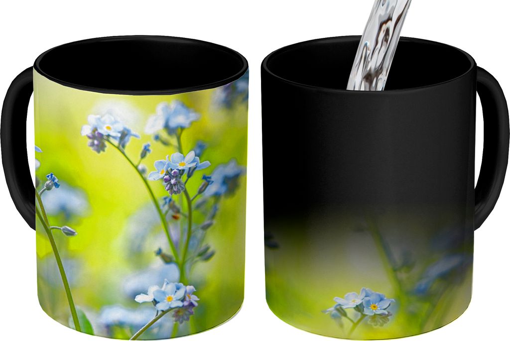 MuchoWow Zauber Tasse Zaubertasse Magic Gruppe von Vergissmeinnicht 350 ml Farbwechsel Becher Geschenk Geschenkidee - Magic-Tasse - Fototasse - K...