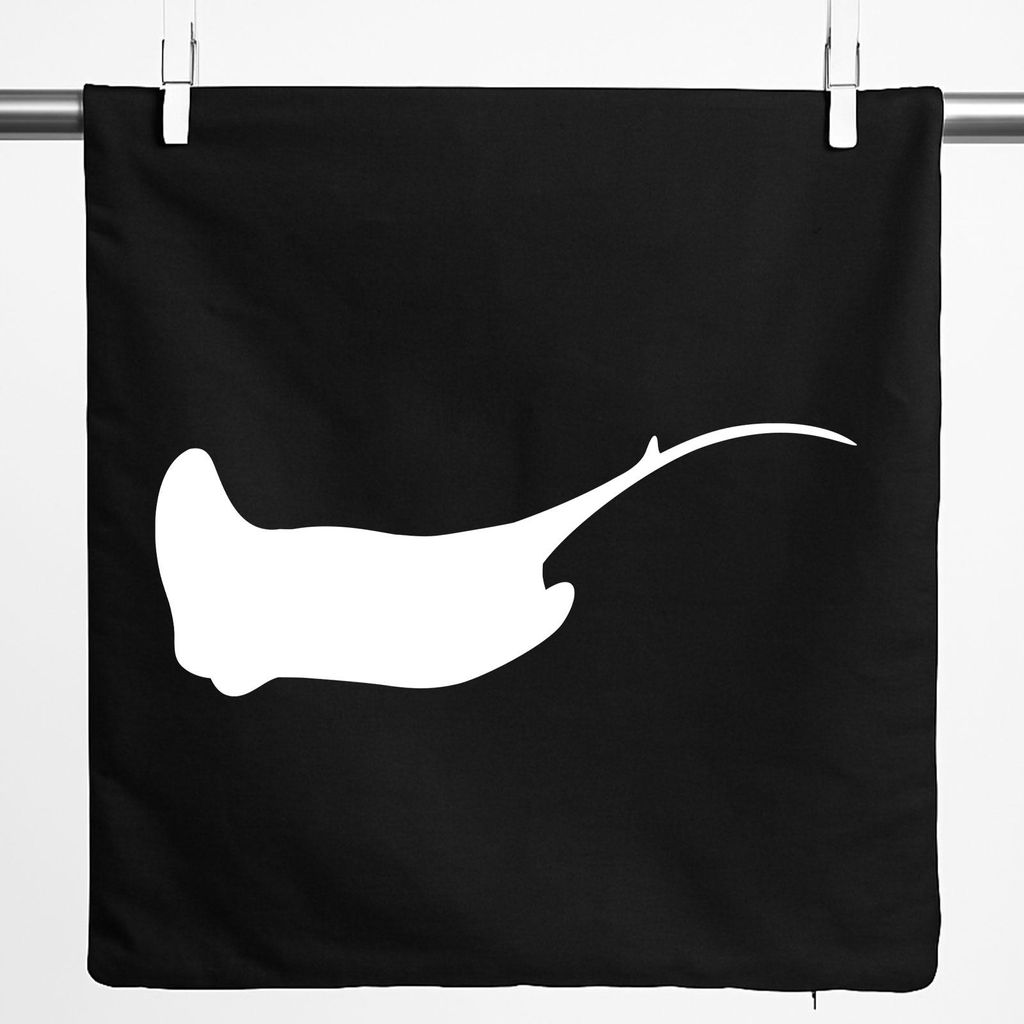 Huuraa Kissenbezug Rochen Silhouette 40x40cm Black Baumwolle Dekokissenbezug Geschenkidee