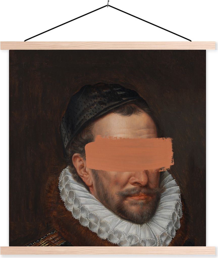 MuchoWow Textilposter Wilhelm von Oranien - Kunst - Gemälde 40x40 cm mit holzfarbenen Rahmen - Posterleiste