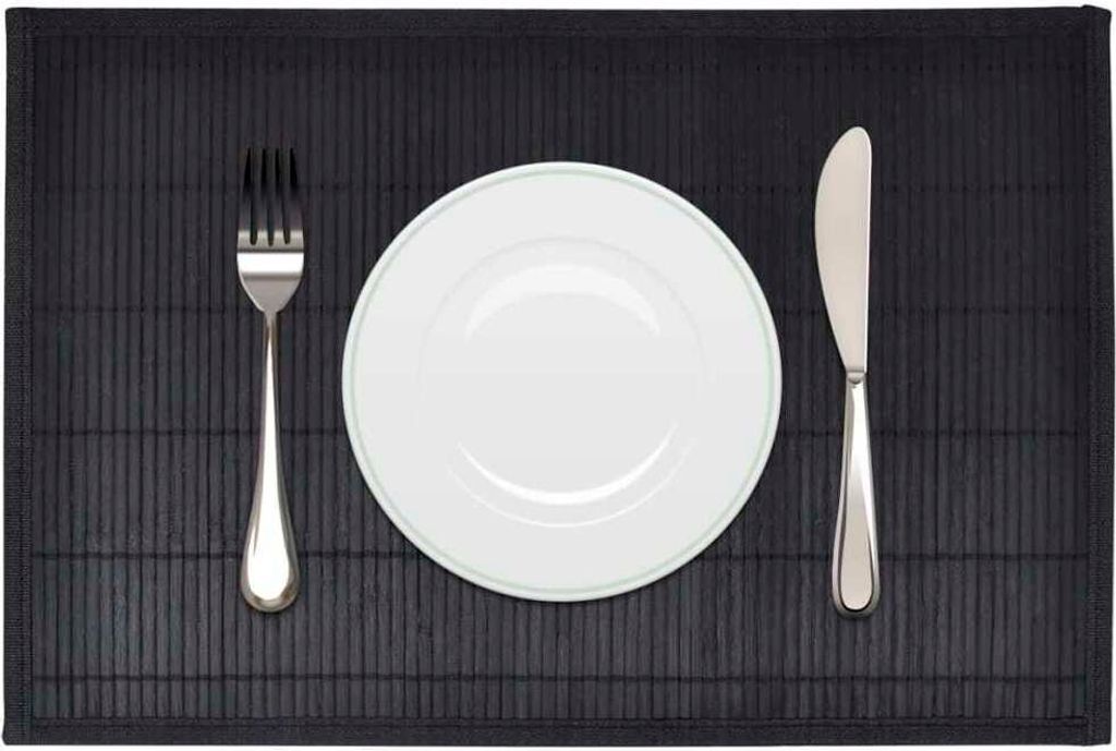 Eleganter 6 Bambus-Platzdeckchen 30 x 45 cm Schwarz GermanyMöbel 90324 - Tischsets
