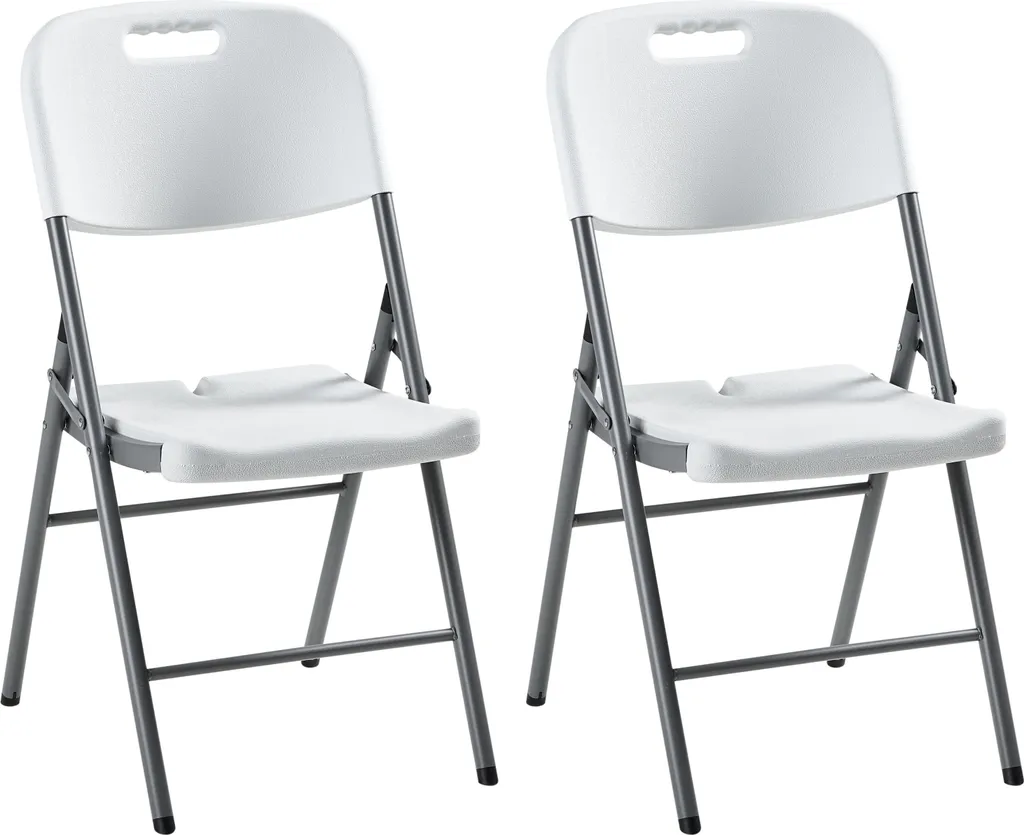 Chaise de Balcon Pliante Blanche Moderne pour Terrasse et Jardin (x2)
