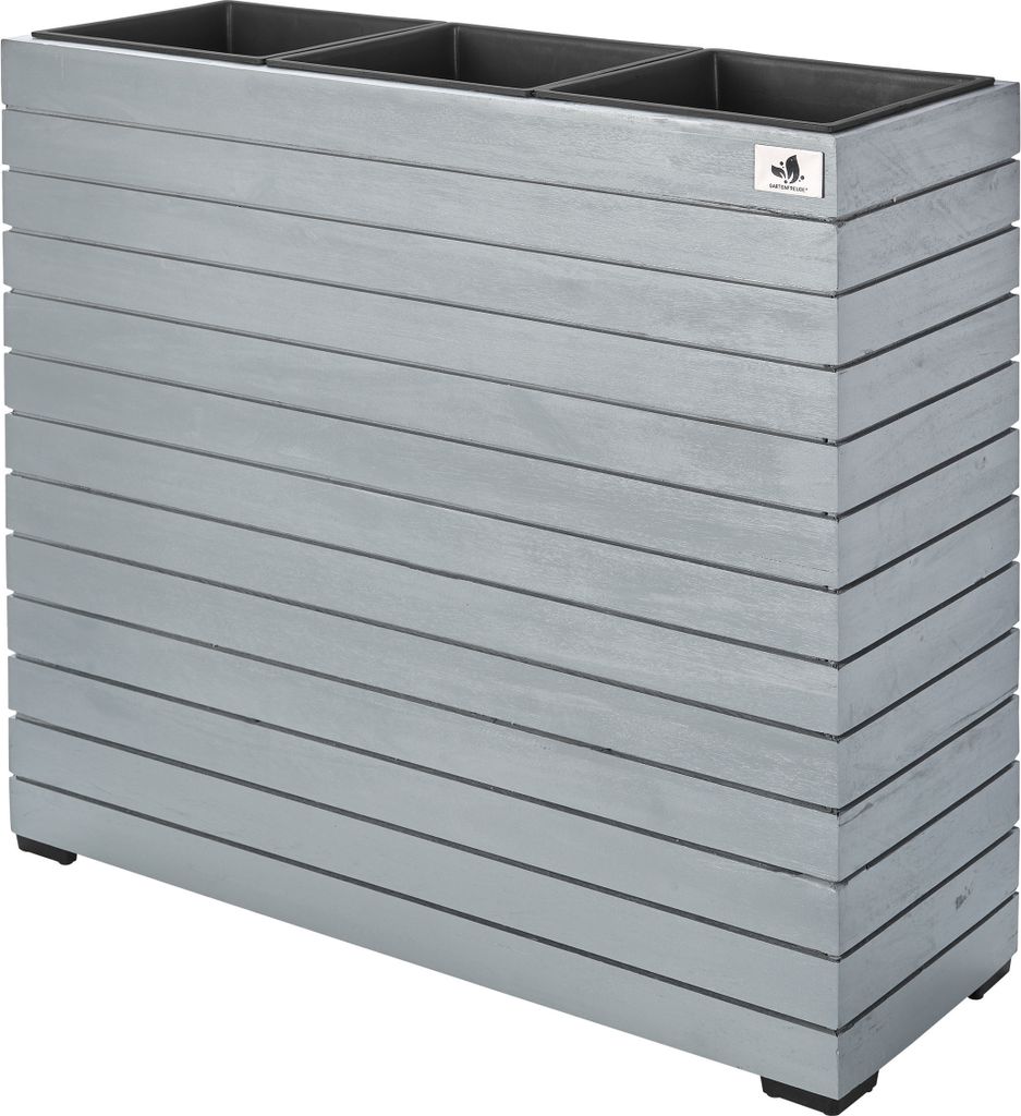 Gartenfreude Pflanzgefäß Raumteiler Holzkübel horizontale Lamellen Optik