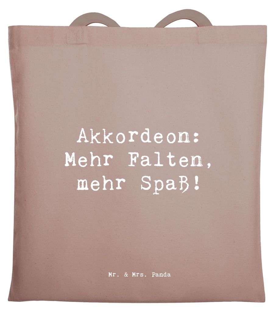 Mr. & Mrs. Panda Tote Bag Spruch Akkordeon Spaß - Braun Pastell - Geschenk, canvas tasche, volkstümlich, Musik, Beutel, Musiker, Laptoptasche, Le...