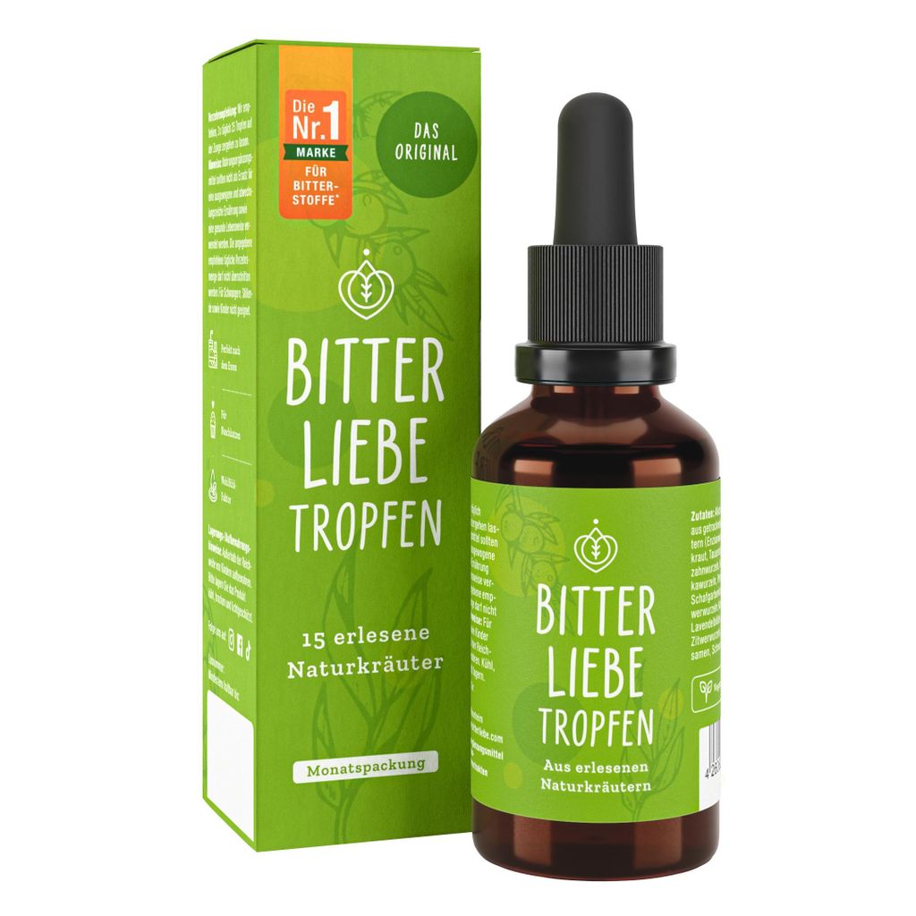 BitterLiebe Bittertropfen - 50ml - Bitterstoffe Tropfen Produktbild 