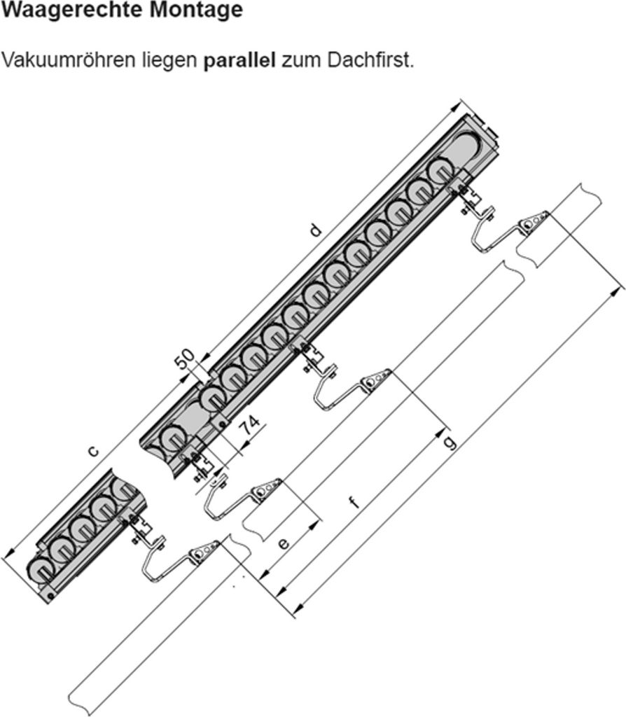 Viessmann Befestigungssatz zur Aufdachmontage (1 Röhrenkollektor)
