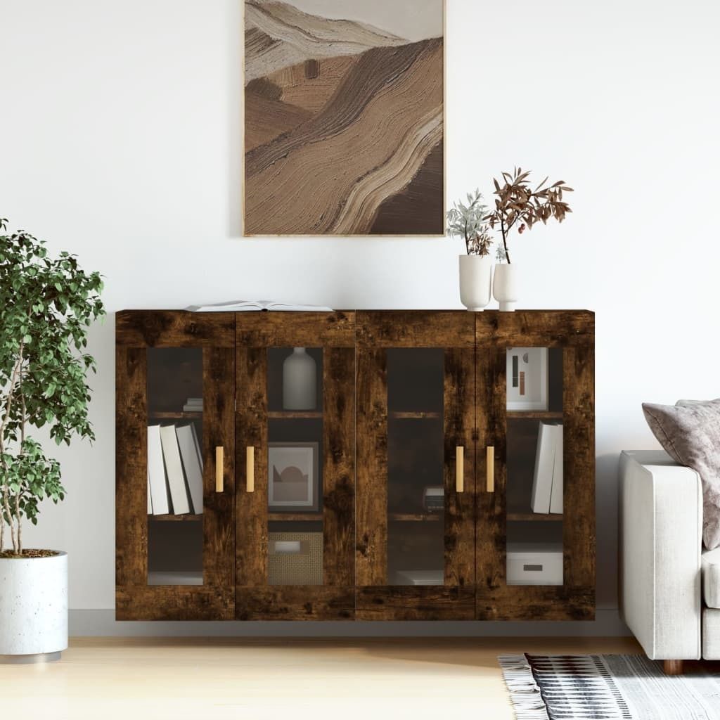 The Living Store Wandschränke 2 Stk. Räuchereiche Produktbild 