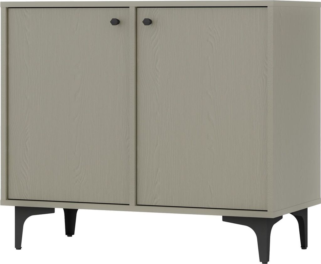 Masseno Kommode TORINO 84 cm Sideboard mit 2 Türen für Wohnzimmer Schlafzimmer Modern 84x41x72 cm Hellgrün / Hellgrün
