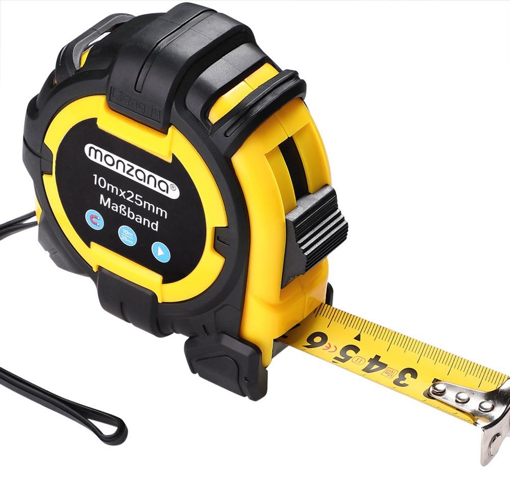 MONZANA® Maßband 10m Rollmeter magnetisch verschiebbarer Produktbild 