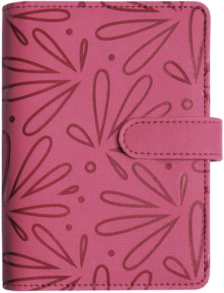Horloge Exatime 14 Floralie Fuchsia 2025 - Réveil Compact 8,1x12,6 cm