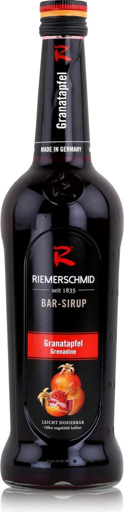 A bottle of Riemerschmid Bar-Sirup Granatapfel.