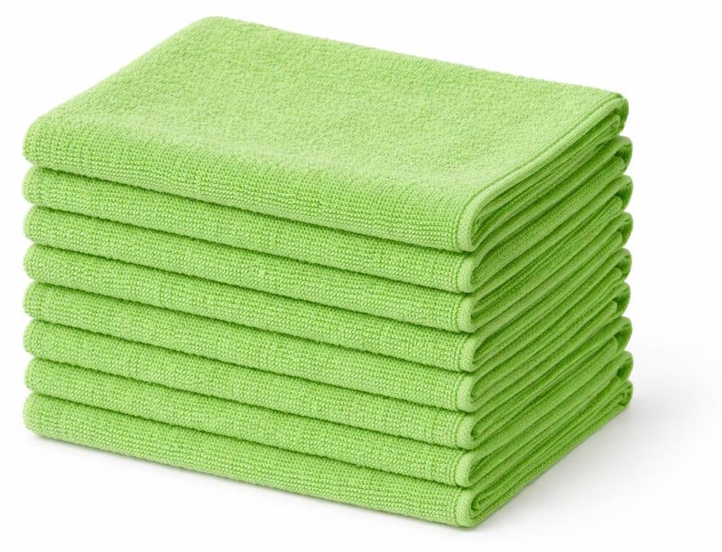 20er Set Mikrofasertücher 38x38 cm 210g/m² Trockentuch - Farbe Grün - Poliertuch Autopflege Reinigungstuch Autotuch Fenstertuch fusselfrei saugs...