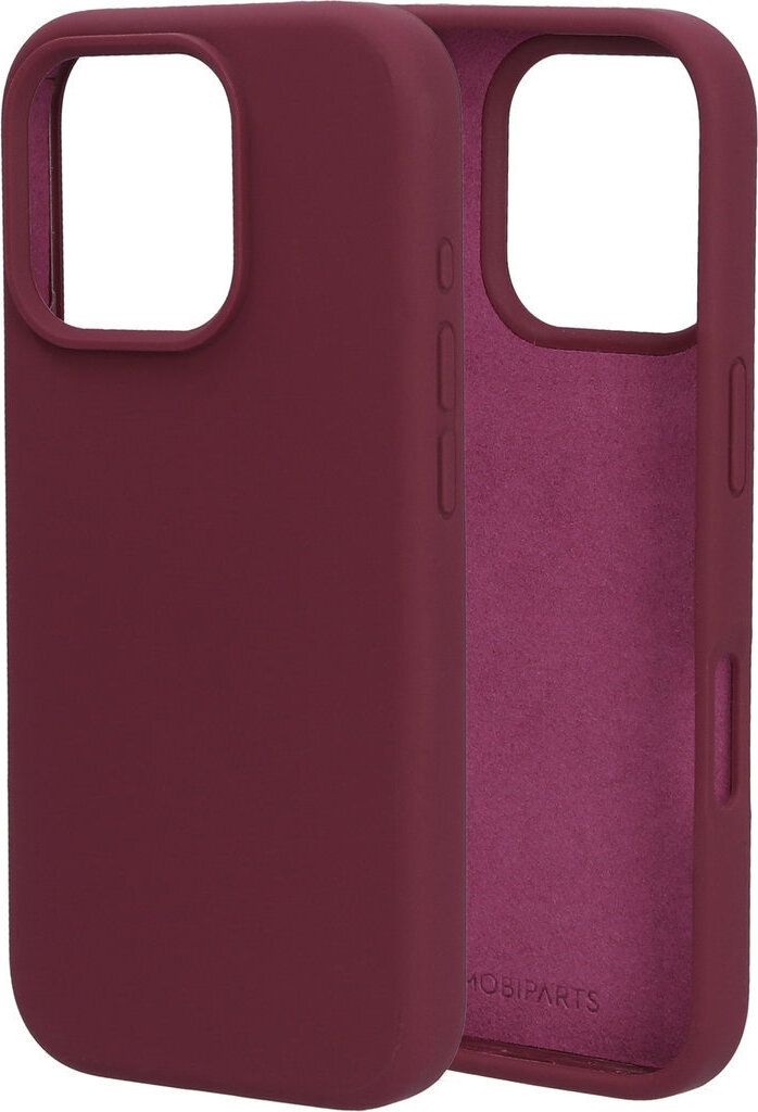 Mobiparts iPhone 16 Pro Silikon Hülle Backcover - Plum Red