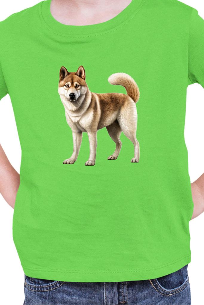 Kinder T-Shirt Dogs Breeds Akita Dog Breed 005, 5-6 Jahr - 116 / Lime