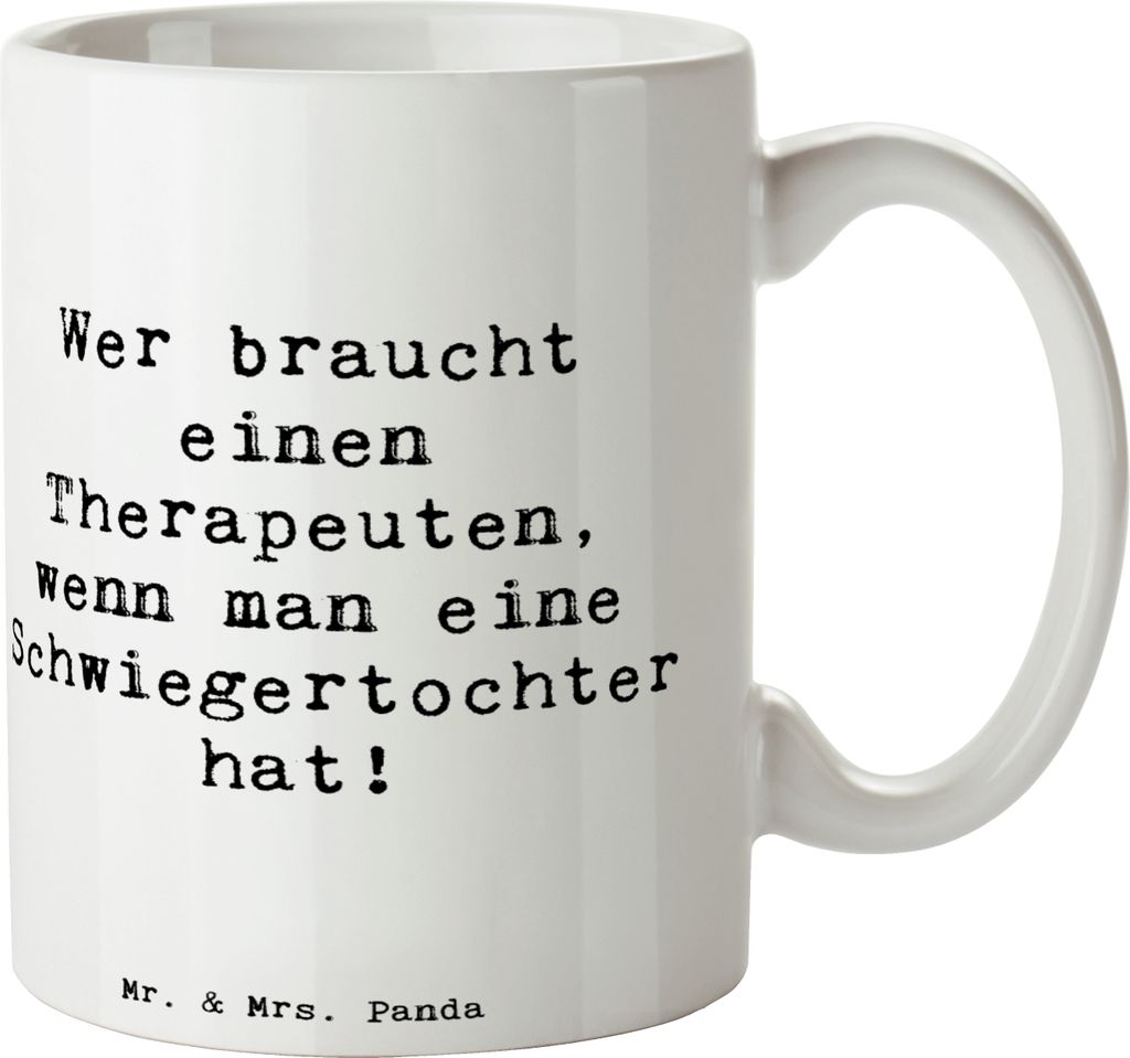 Mr. & Mrs. Panda Teebecher Spruch Schwiegertochter Humor - Weiß - Geschenk, Konflikte, Kaffeebecher, Schwiegereltern, Beziehungen, Verwandte, Kera...