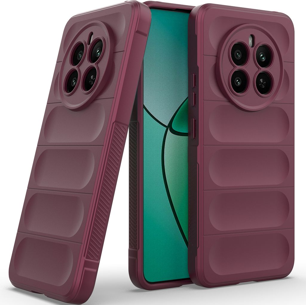 Handyhülle für Realme 12+ Weich TPU Silikon Stossfest Anti-rutsch Hülle bordeaux