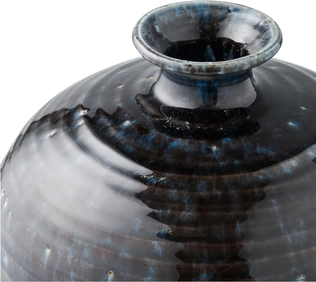 Vase Bleu Foncé Lykke en Verre Soufflé - Objet de Décoration Intérieure - 3