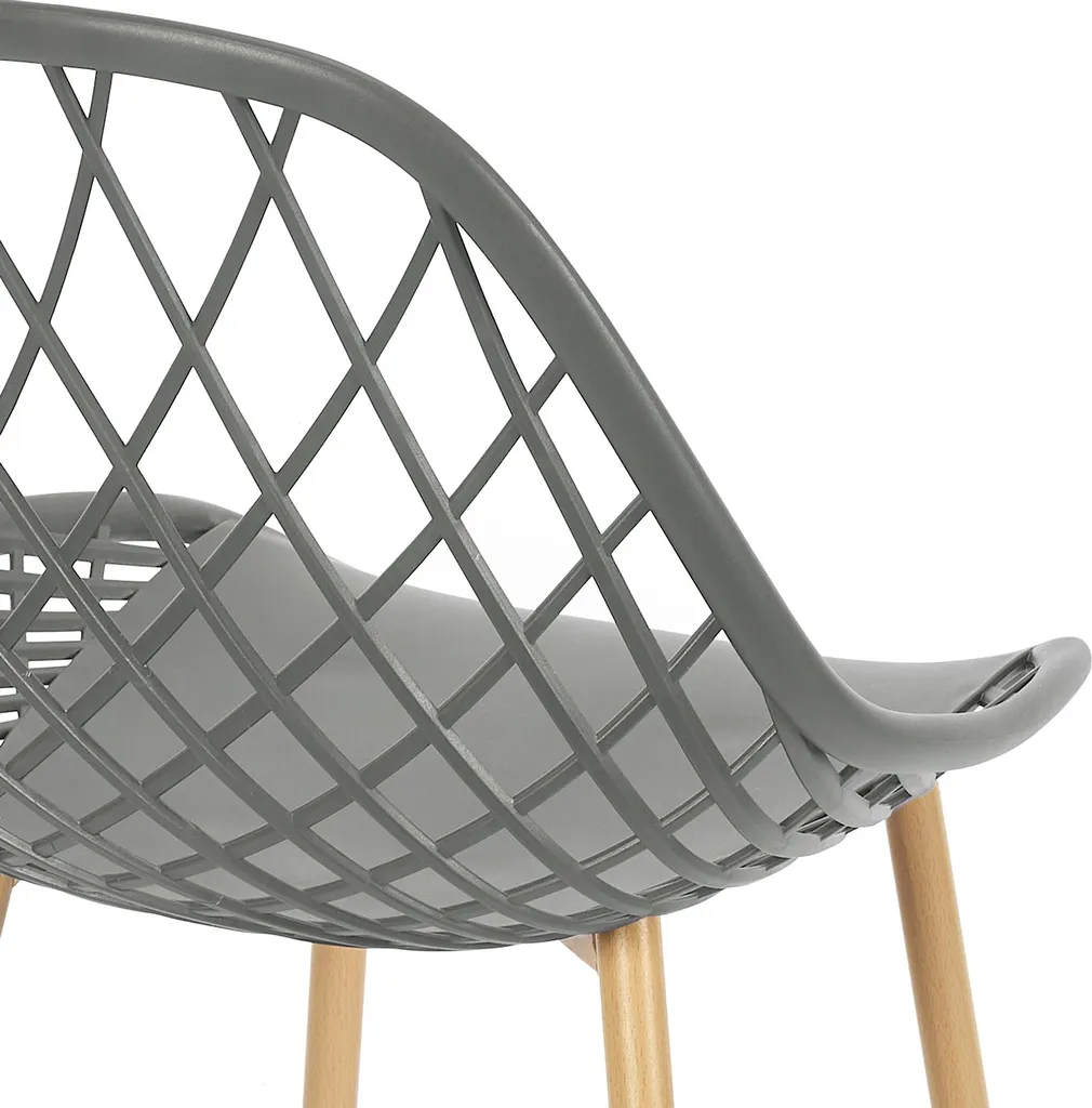 Chaise Extérieur Malaga Gris - Mobilier Empilable Résistant aux Intempéries