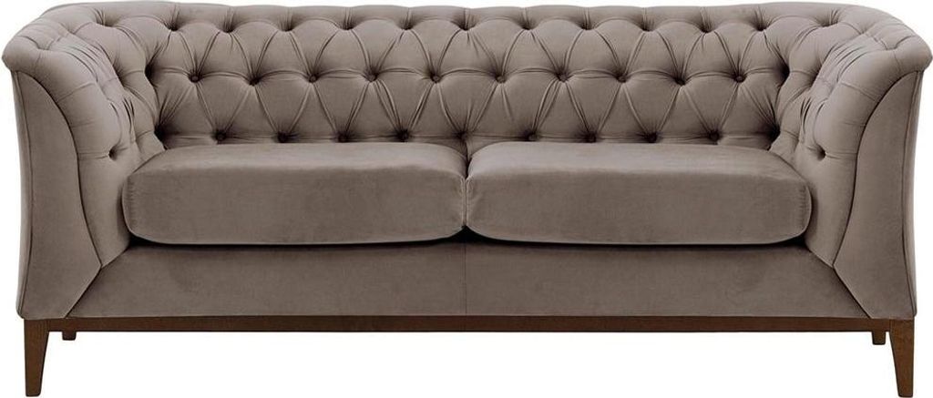 Zweisitzer-Sofa Chesterfield Modern Wood aus medizinischem Schaumstoff-Velluto 17-dark oak