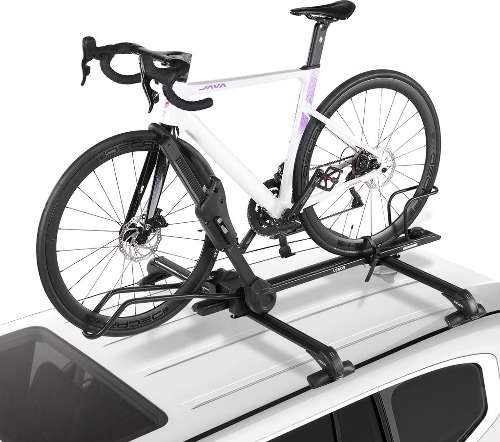 VEVOR Dachfahrradträger 15 kg Tragkraft, klappbarer Fahrraddachträger mit sicherem Verriegelungssystem für die meisten Standard-Querträger, auf...