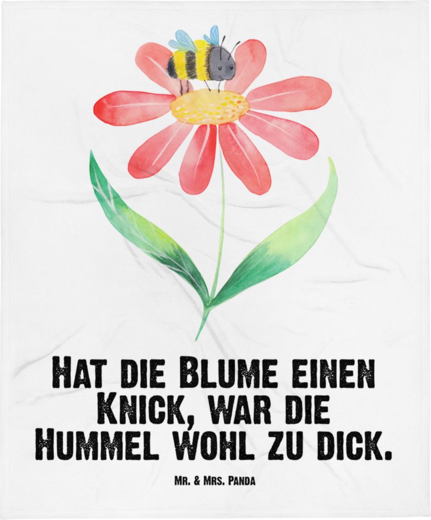 Mr. & Mrs. Panda Babydecke Hummel Blume - Weiß - Geschenk, Schlummerdecke, Kinderdecke, Fleecedecke, Erstlingsdecke, Natur, Biene, Plaid, Lustige ...