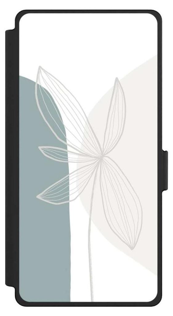 NIVOCASE Klapphülle für Samsung Galaxy S25 Ultra Handyhülle aus Kunst Leder NIVOflip schwarz Blume Boho Pastell